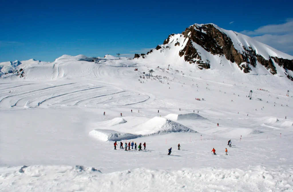 Alpine skiers landscape