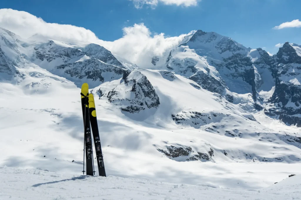 Skiing on Diavolezza, Switzerland
